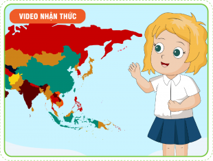 Trẻ tìm hiểu châu Á trên bản đồ thế giới